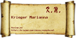 Krieger Marianna névjegykártya